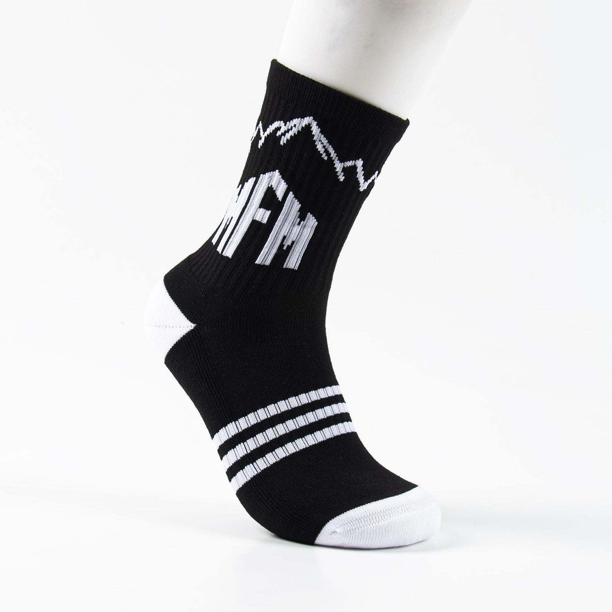 black athletic crew sock with stand firm inspired by ephesians 6 13