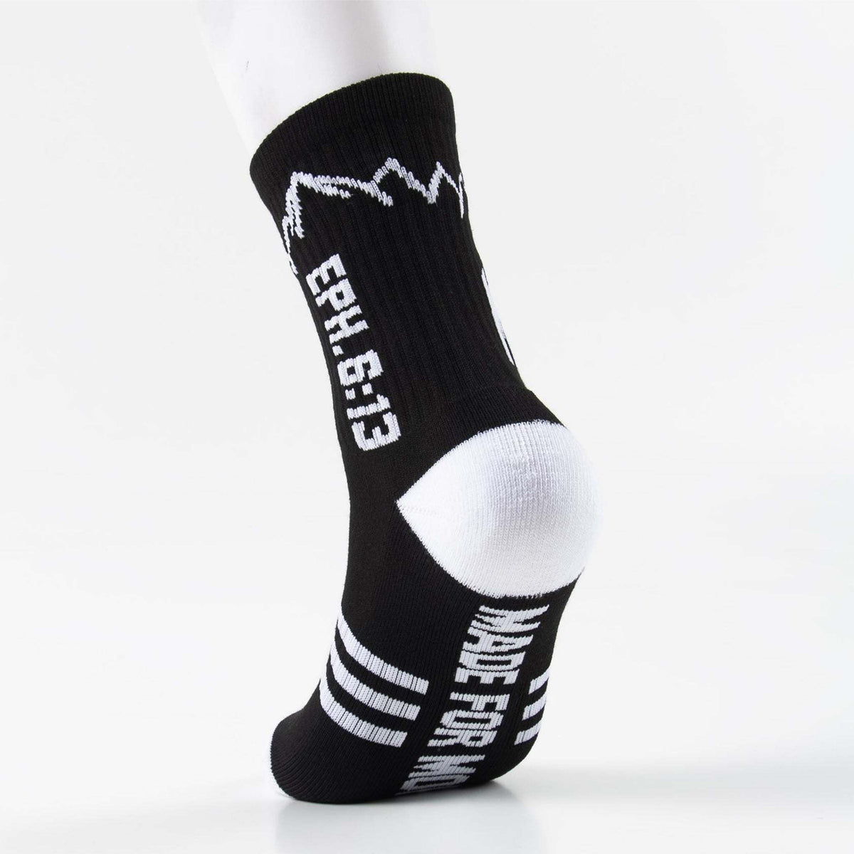 Black Stand Firm Crew athletic sock inspired by Ephesians 6:13
