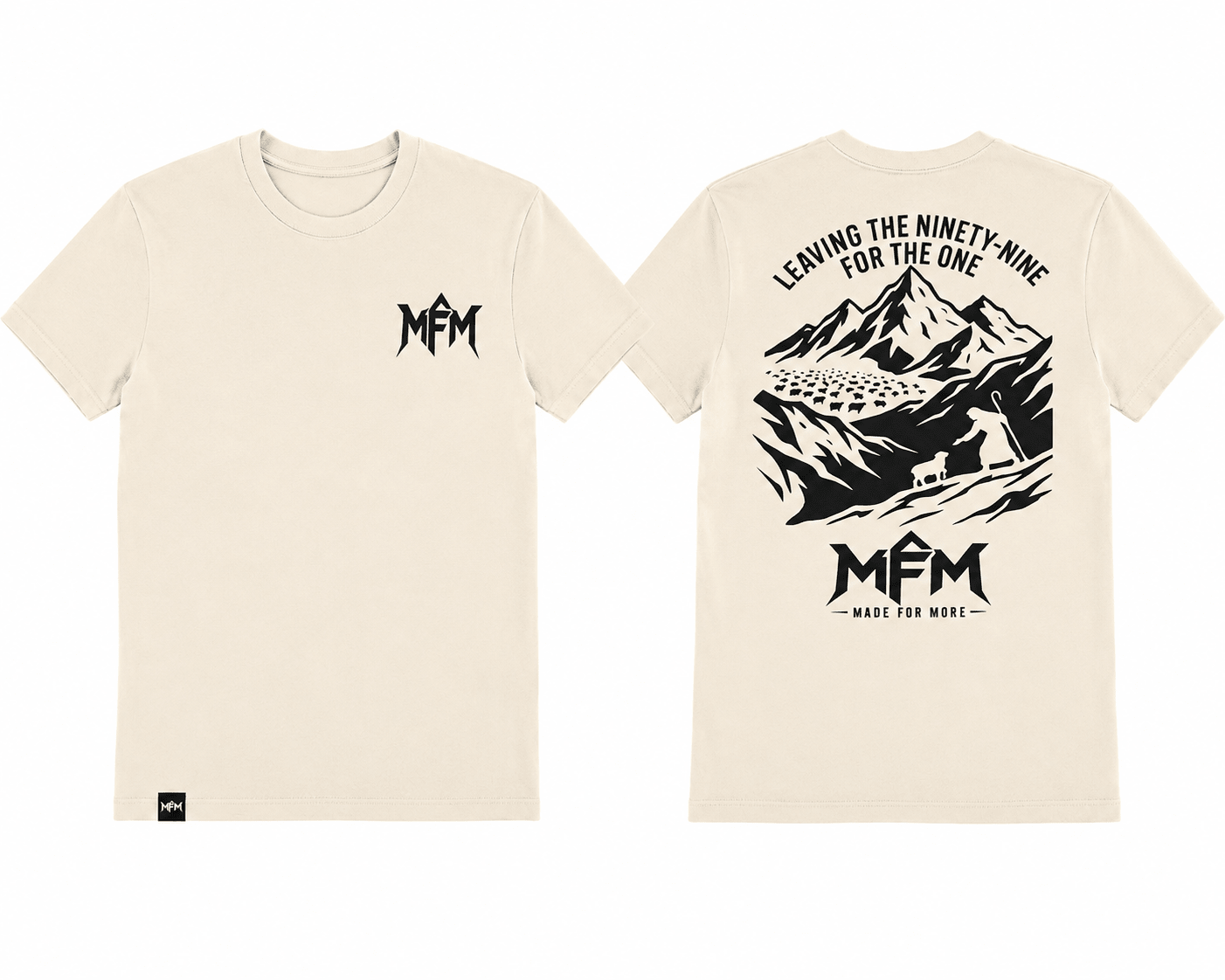 Luke 15:4-7 T-shirt with inspirational faith message of hope and redemption