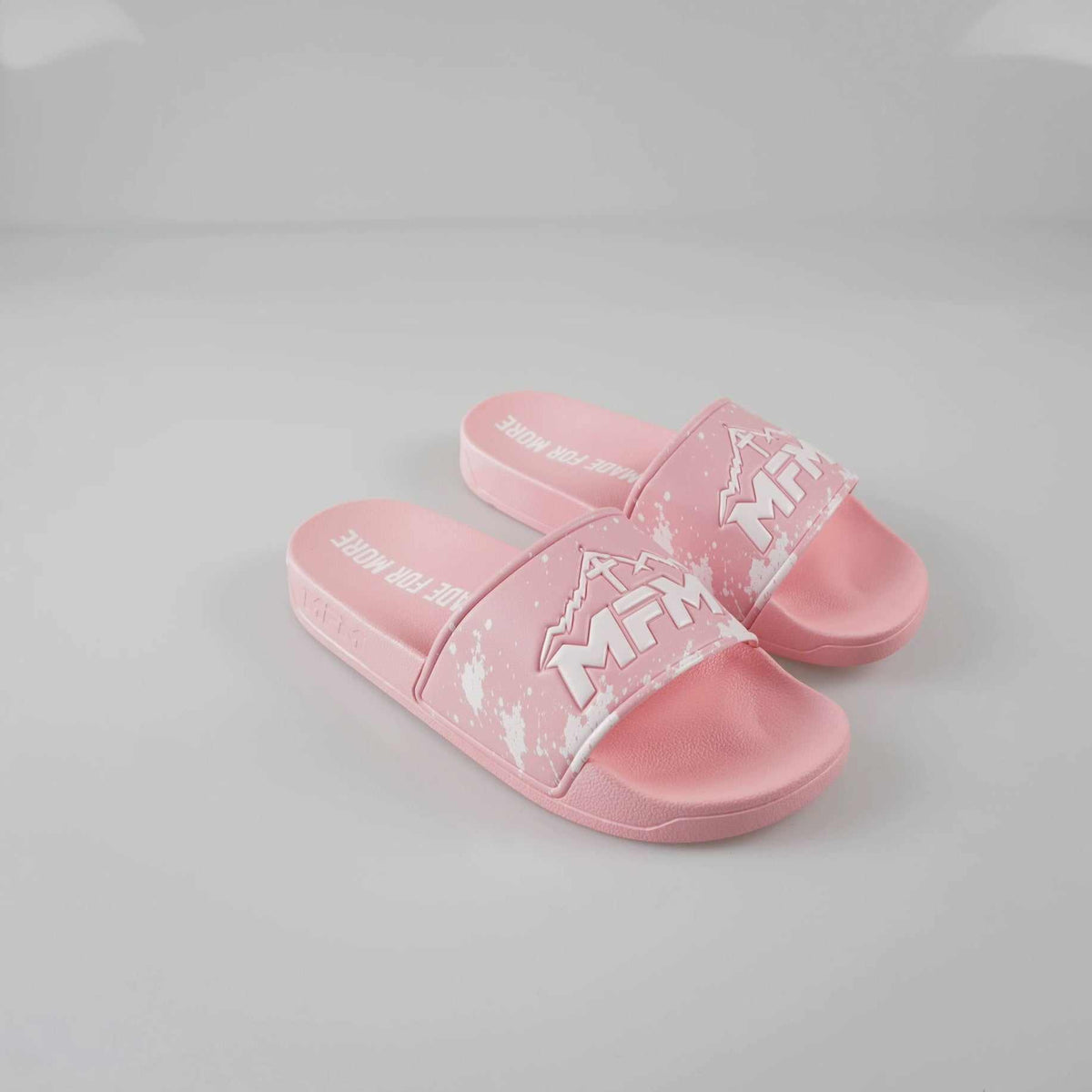 Pink MFM Slides with bold faith design for comfort and style