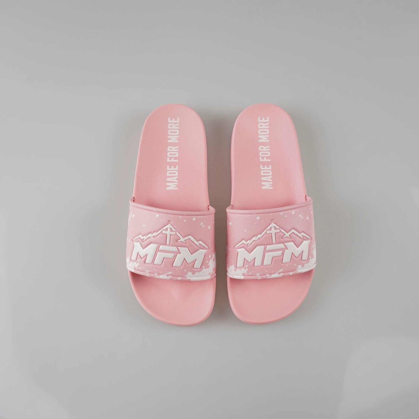 Pink MFM Slides comfortable faith-inspired casual footwear for men and women