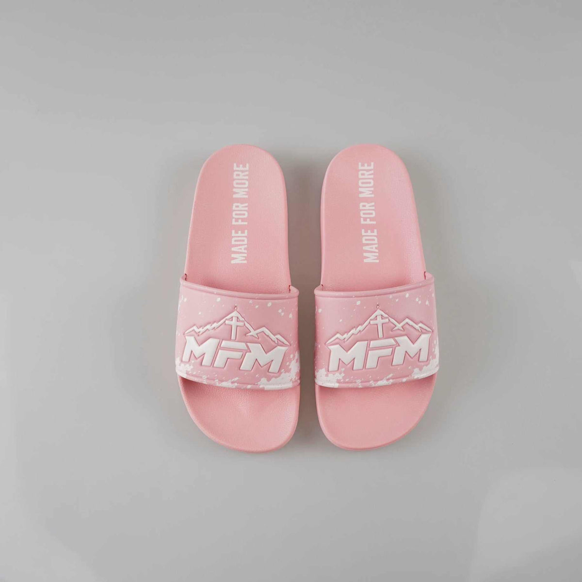 Pink MFM Slides comfortable faith-inspired casual footwear for men and women
