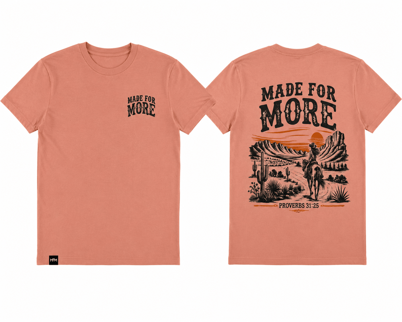 Proverbs 31:25 tshirt with empowering scripture design about strength and dignity